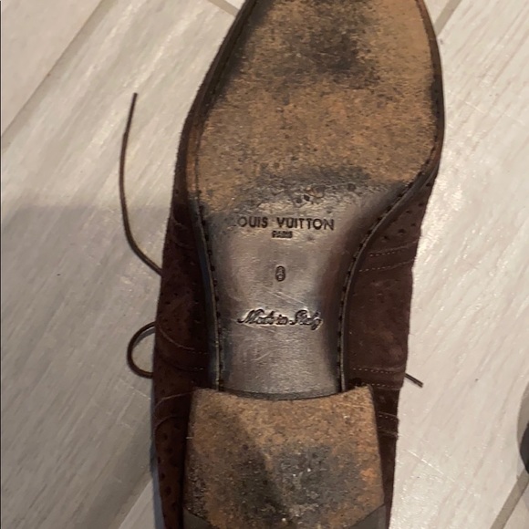 Men’s Louis Vuitton Brown Suede Saddle Shoe Sz 8 - Picture 5 of 6